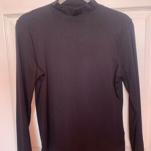 Black Long Sleeve Turtleneck Top